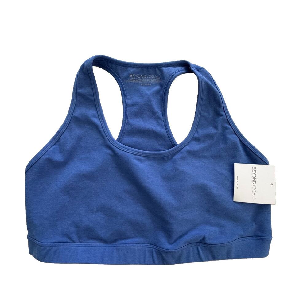 New Beyond Yoga Plus Spacedye Got Your Back Sports Bra Blue Heather 3X NWT